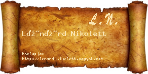 Lénárd Nikolett névjegykártya