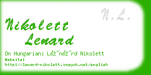 nikolett lenard business card